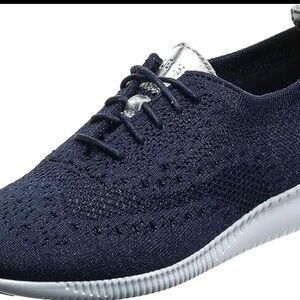 Cole Haan Women 2 ZEROGRAND Stitchlite Oxford Marine Blue Knit/Argento US 9.5 B
